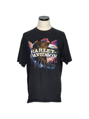 Harley-Davidson Las Vegas Eagle Graphic T-Shirt Black XL Vintage 90s